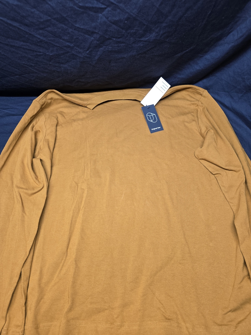Original Use Men's Long Sleeve Tee - Mustard Brown